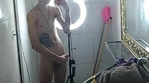 Detailed leaked video of thiagokelton masturbating with tattoos visible