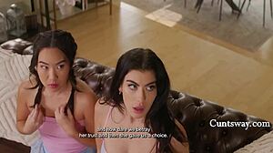 Petite Teen Babysitters Seduced by Milf into Lesbian Cunt Play and Squirting Orgasms