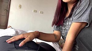 Allison Sweet rides her boyfriend's best friend's big cock