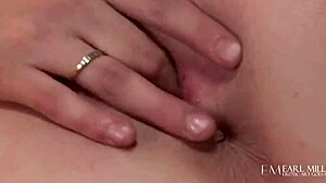 Playful Ally Ann strips naked, then fingers and dildos her wet pussy 😏