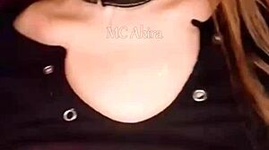 Stunning MC Akira Dancing and Flashing Big Natural Tits in Lingerie