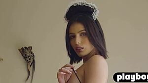 Big Tits Latina Maid Fernanda Pacheco Strips Hot Uniform After Sexy Pose