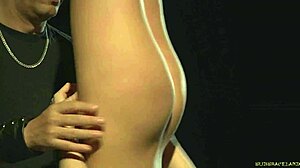 Faithful slave follows master on leash to his hidden nest for intense submission