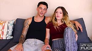 jay tate grabs lindsay lee's massive tits while she teases and plays in steamy teen action