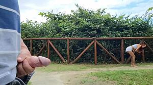 I got caught jerking by a stunning redhead on the street