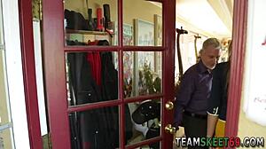 Babysitter jizz old perv with small tits