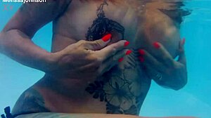 Melissa the Mermaid Shines by the Pool!