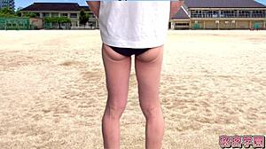 Girl In Bloomer Masturbates Outdoors