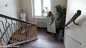 Lazy cleaning girl endures rough spanking humiliation training