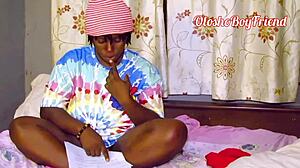 Oloshoboyfriend Chooses Dildo Over Book For Blowjob