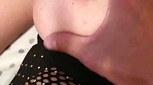 my wife gave me a nasty birthday gift with lingerie and vibrator leading to cumshot