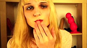 Blonde Solo Uses Fist Dildo for Anal Gaping