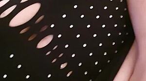 my wife gave me a nasty birthday gift with lingerie and vibrator leading to cumshot