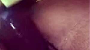 i watch this ebony babe play with her wet pussy using a big dildo and cum hard