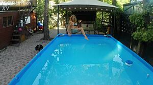 Melissa the Mermaid Shines by the Pool!