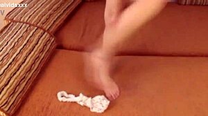 Skinny Blonde Teen Strips And Uses Toy For Solo Play
