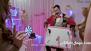 Lauren Phillips leads pin the sock, suck that cock in wild group party