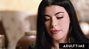 Adult Time - Horny Gal Ritchie Scissors Lesbian Boss Little 18+ Puck Boss After Mistakenly Sending Nudes