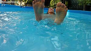 Melissa the Mermaid Shines by the Pool!