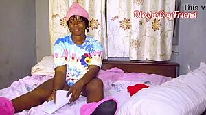 Oloshoboyfriend Chooses Dildo Over Book For Blowjob