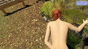 exploring paradise trails with redhead outdoors in shaved pussy scene