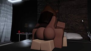 Bear girl dominates boyfriend with big tits