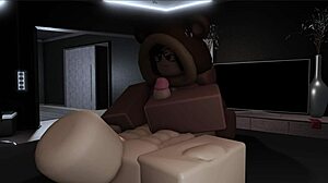 Bear girl dominates boyfriend with big tits