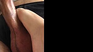 Latina Footjob with Mexican Masturbation