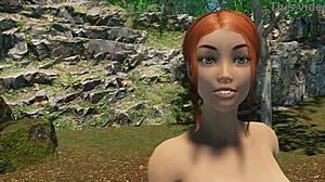 exploring paradise trails with redhead outdoors in shaved pussy scene