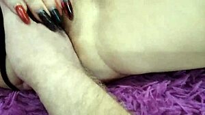 Naughty mature bitch teases with perky anal play up close