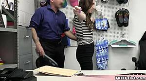 Cute Brunette Shoplifter Takes Hard Pounding from Cop