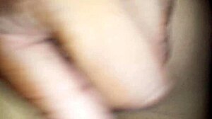 I'm playing with the skinny old lady's pussy up close