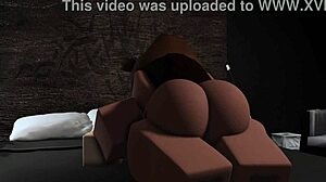 Bear girl dominates boyfriend with big tits