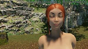 exploring paradise trails with redhead outdoors in shaved pussy scene