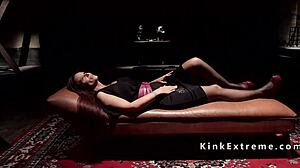 I watched my hot bound slave get fucked and anal fingered in this intense bdsm session.