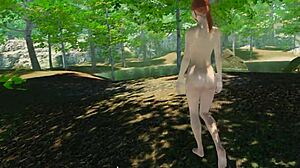 exploring paradise trails with redhead outdoors in shaved pussy scene