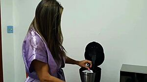 I got up and made coffee in the kitchen feeling happy