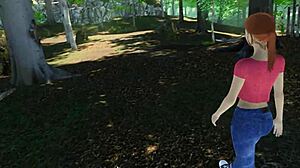 exploring paradise trails with redhead outdoors in shaved pussy scene