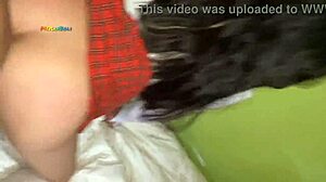 Latina schoolgirl in short red skirt tempted by best friend