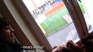 Rina fucks doggystyle on stairway