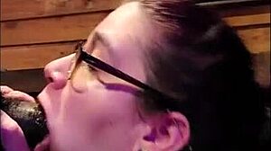 White slut wife intensely sucks and rides big black cock bareback