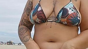 Wow, I'm Flashing in Beach Thong to Attract Married Guys for Hot Fuck!