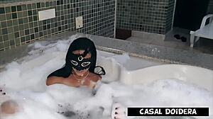 damn, this young babe got wild in hotel hot tub with jr doidera!