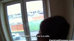 Rina fucks doggystyle on stairway