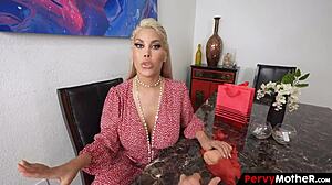 Hey, stepson, want me to take care of you with this portable pussy?