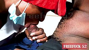 Slim ebony classmate fucked in classroom