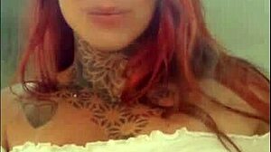 Redhead Teases With Her Big Ass And Clit In The Shower!