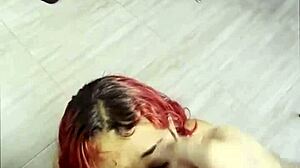 She waits eagerly for cum facial