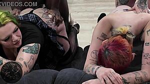 Trans gets pegged by femdom while cuckolded.