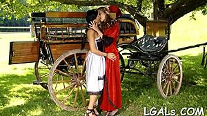 Wow, these three hot and wicked lesbian teens are licking each other's pussies and asses with toys, so intense! 😈